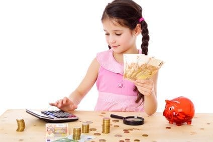 Kid counting money